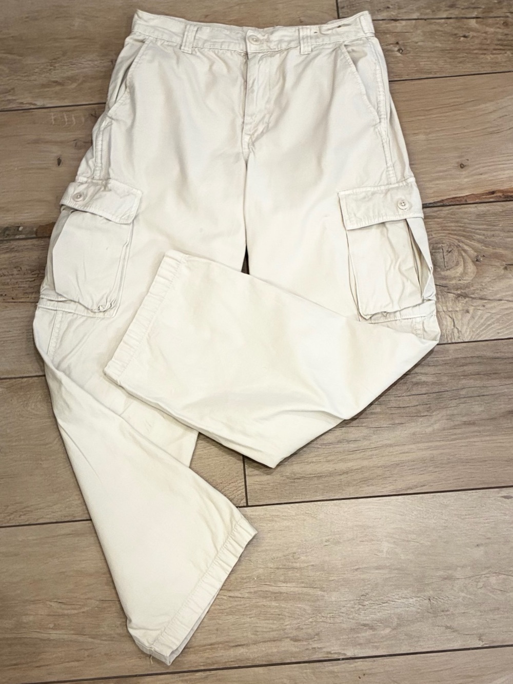 Madewell Wide Leg Cargo Pants in Tan